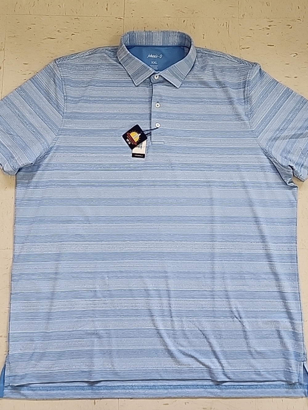 NEW Johnnie-O Blue Delray Striped Golf Polo Men's Size XXL 2XL